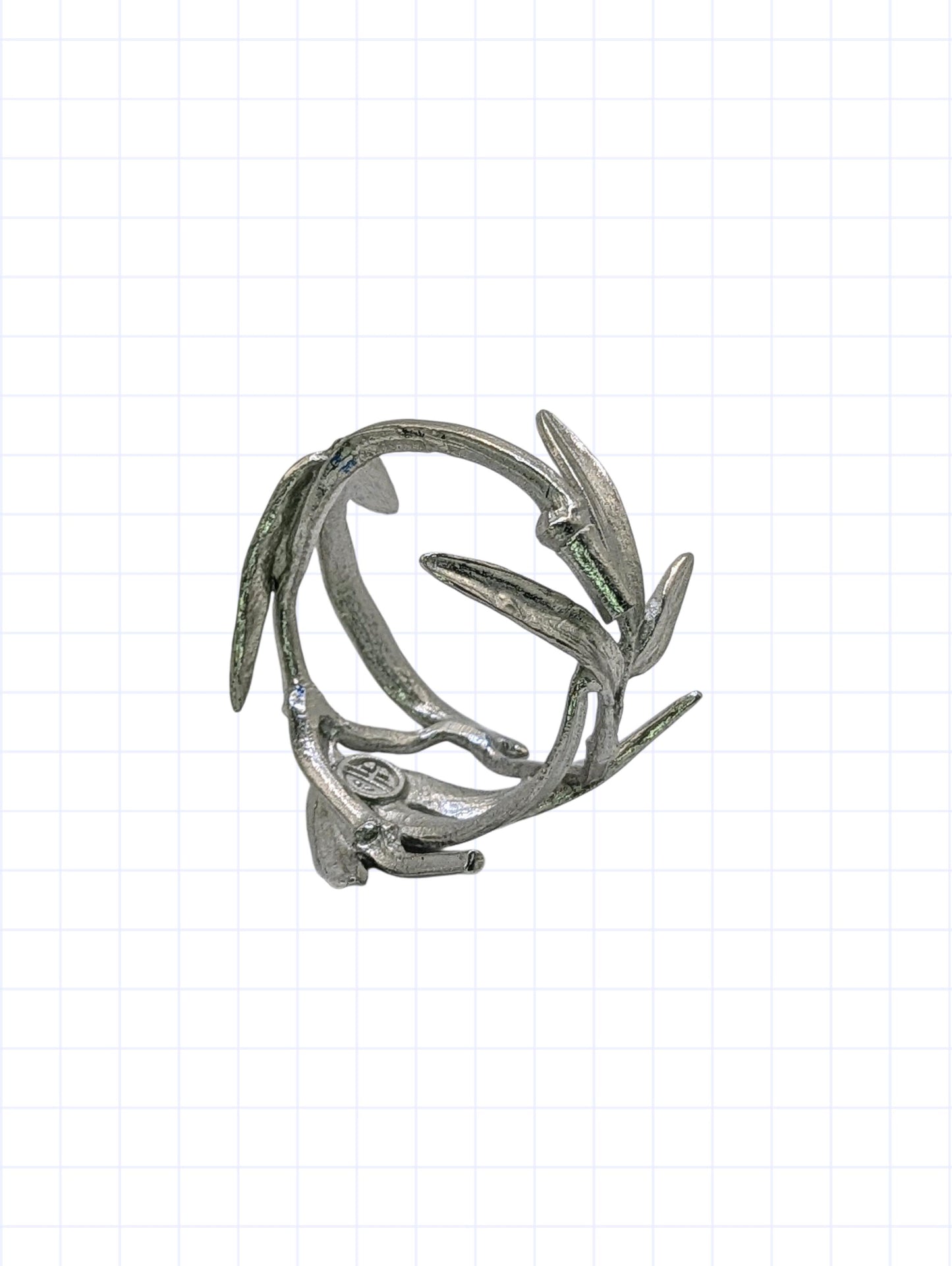 Handmade Bamboo Pewter Adjustable Napkin Ring, Set of 4, Nature Inspired Table Decor