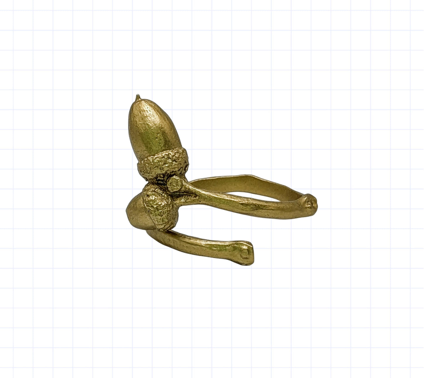 Handmade Acorns Twig Pewter Adjustable Napkin Ring, Set Of 4, Nature Inspired Table Decor