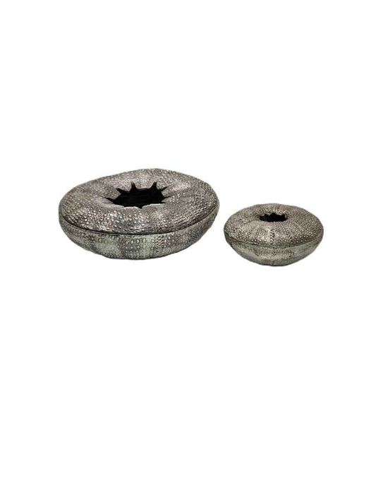 Handmade Sea Urchin Trinket Pewter Box Set, Home Decor, Inspired by Nature