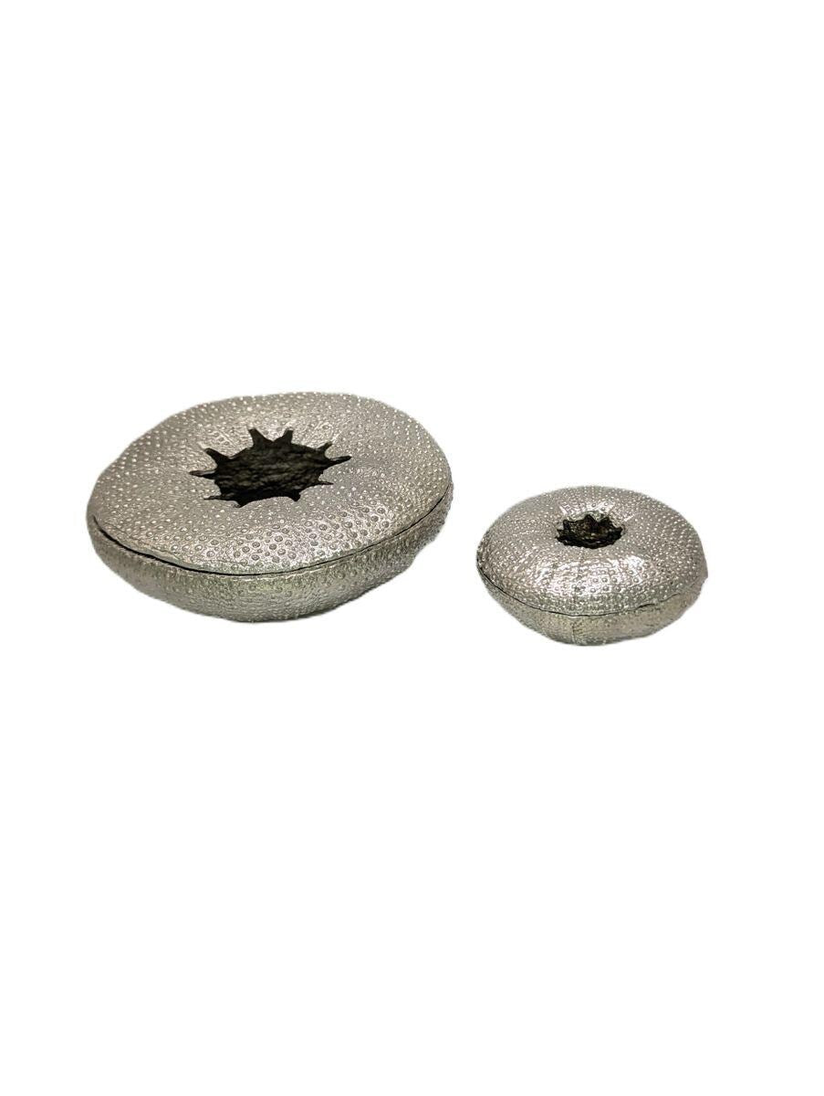 Handmade Sea Urchin Trinket Pewter Box Set, Home Decor, Inspired by Nature