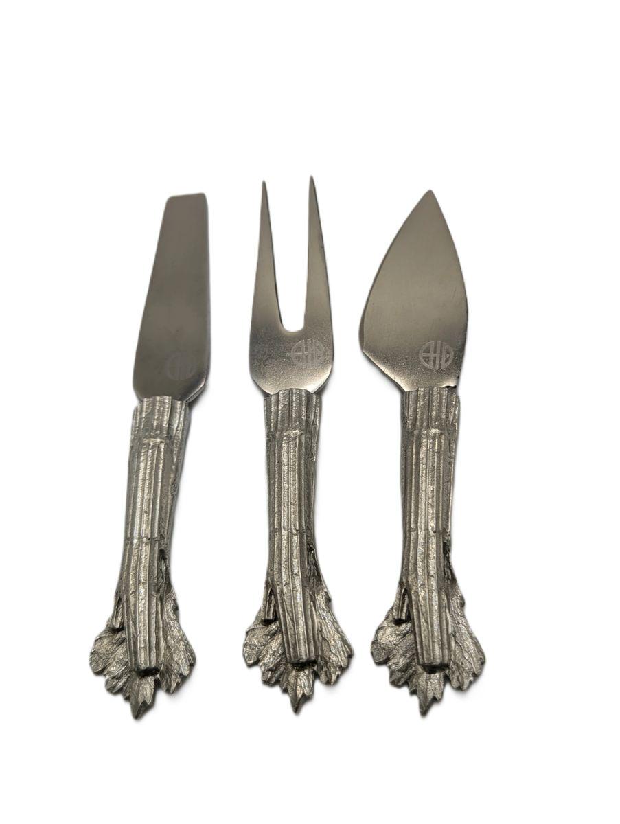 Handmade Celery Hostess Cheese Set, Inspired by Nature, Hand Cast Pewter Gift
