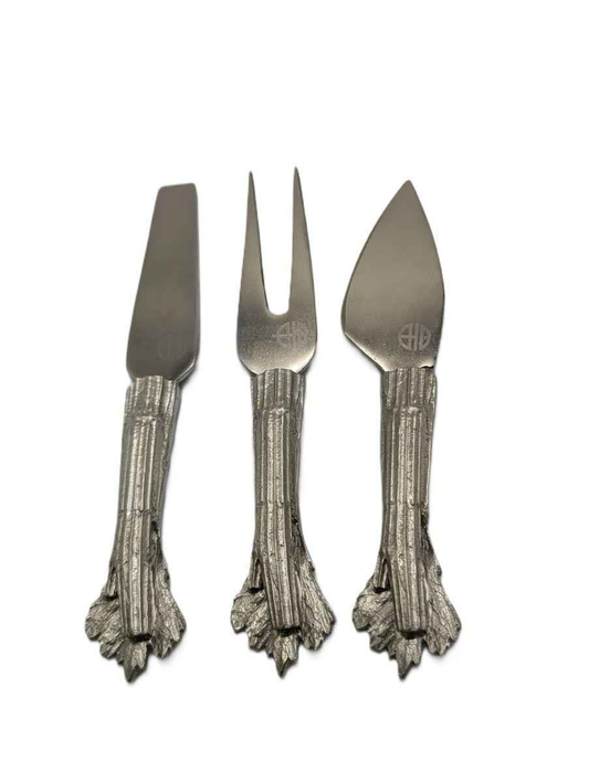 Handmade Celery Hostess Cheese Set, Inspired by Nature, Hand Cast Pewter Gift