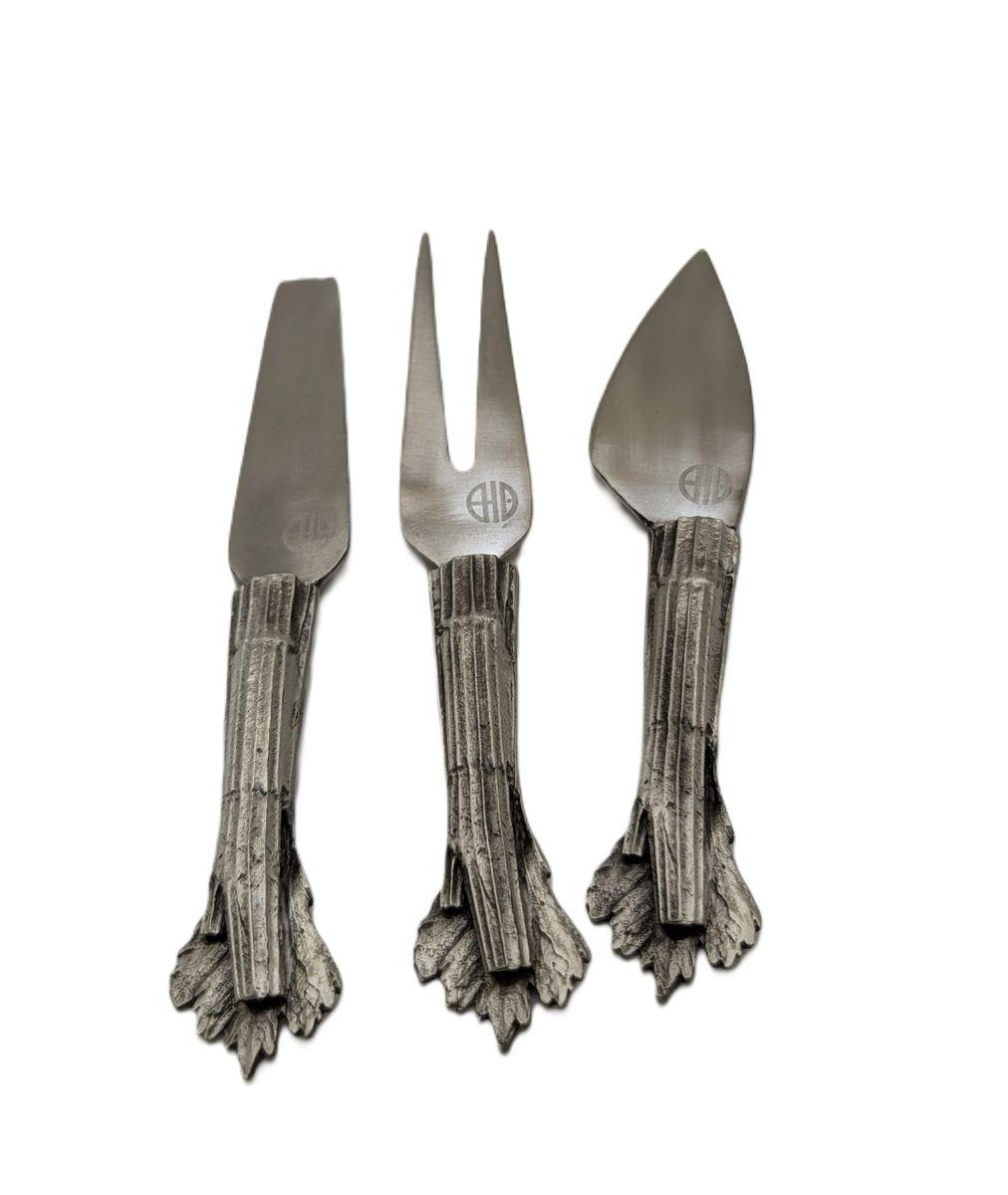 Handmade Celery Hostess Cheese Set, Inspired by Nature, Hand Cast Pewter Gift