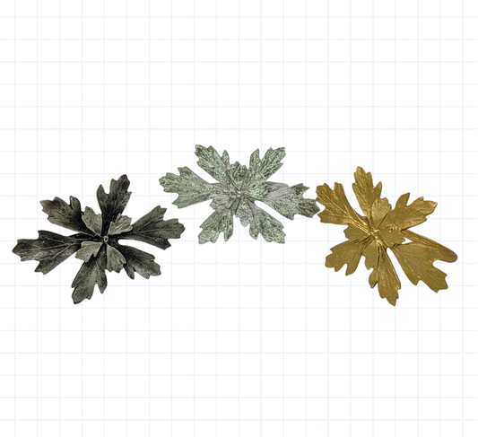 Handmade Presley Herb Pewter Napkin Ringz, Set of 4, Nature Inspired Table Decor