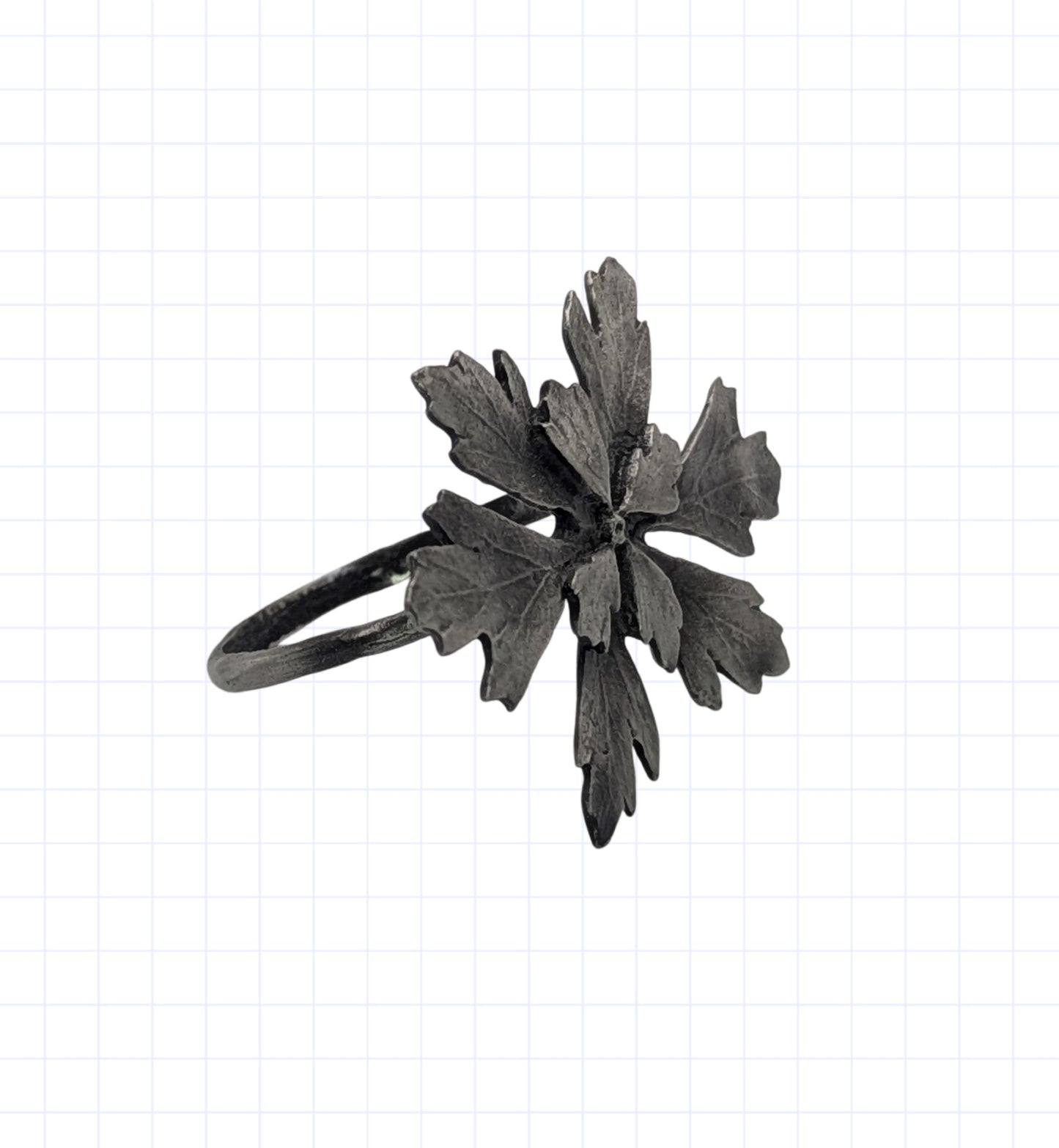 Handmade Presley Herb Pewter Napkin Ringz, Set of 4, Nature Inspired Table Decor
