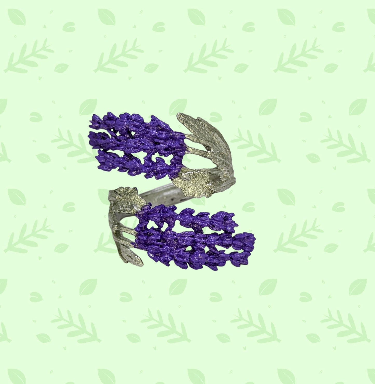 Lavender Pewter Adjustable Napkin Ring, Set of 4, Inspired by Nature, Table Decor
