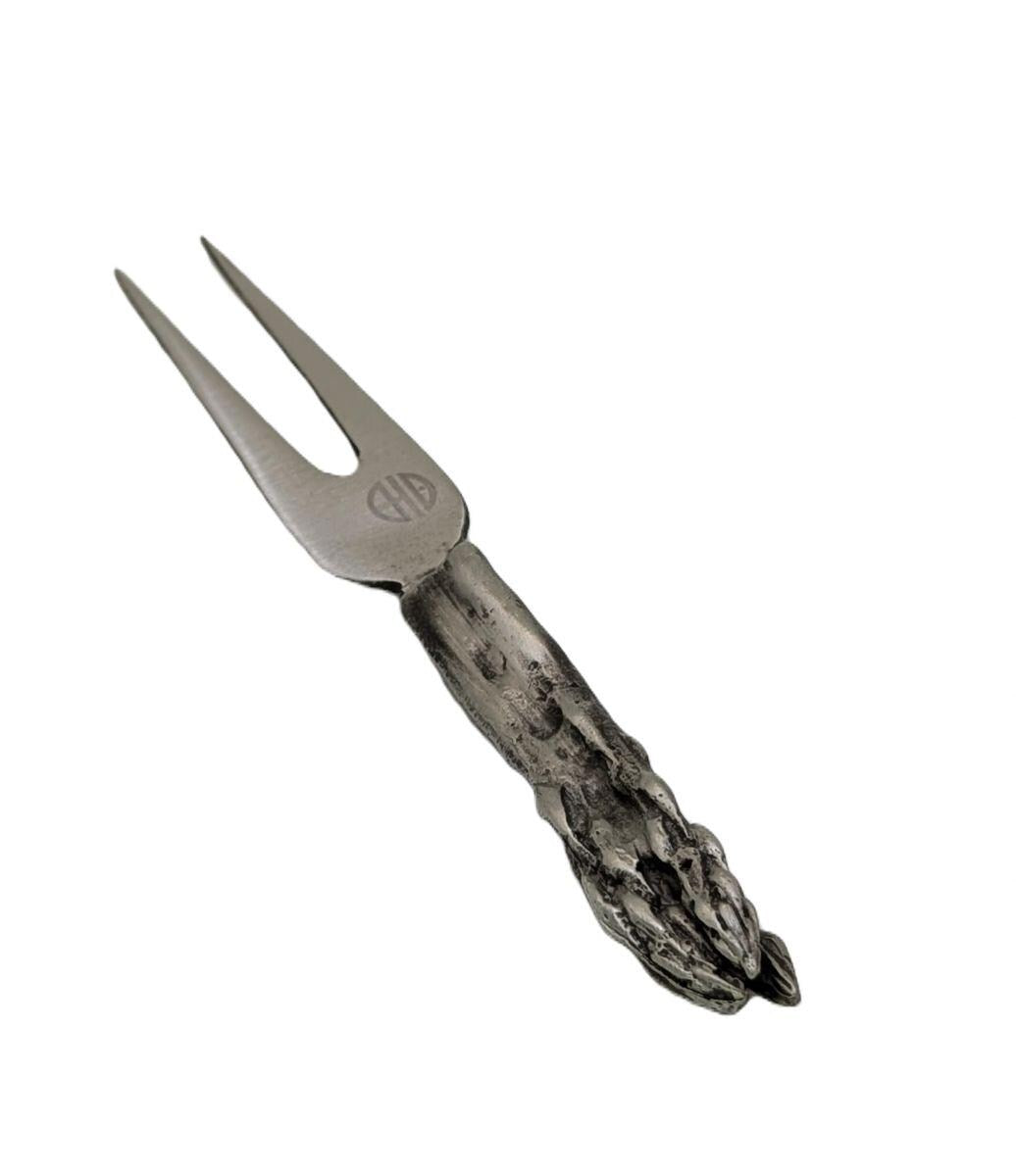 Asparagus Hostess Cheese Set, Handcrafted Pewter, Nature Inspired Gift