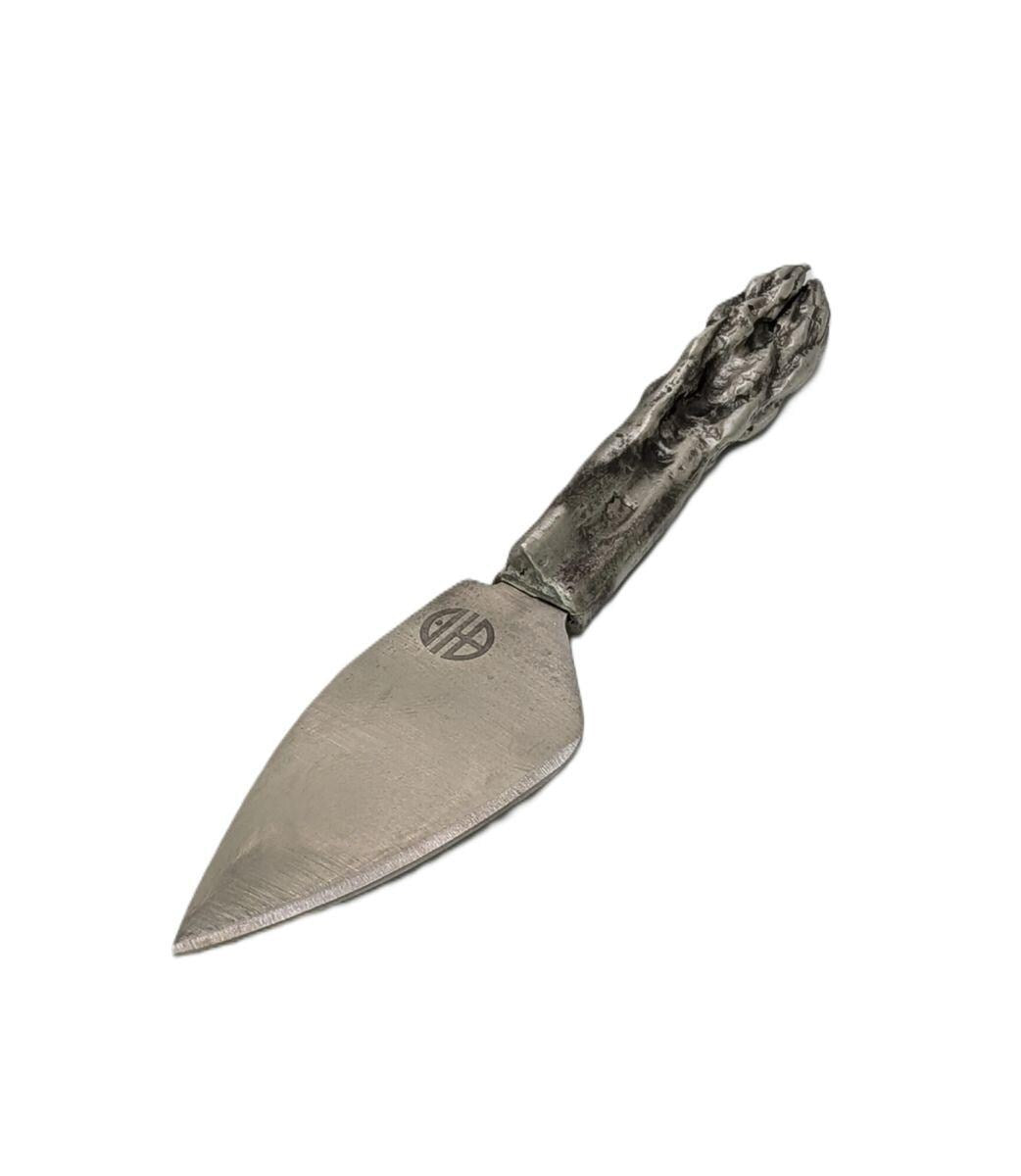 Asparagus Hostess Cheese Set, Handcrafted Pewter, Nature Inspired Gift