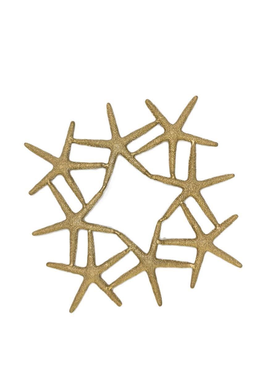 Handmade Finger Starfish Pewter Trivet Kitchen Decor Inspired by Nature