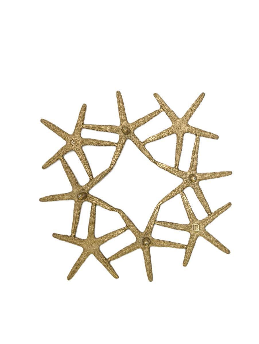 Handmade Finger Starfish Pewter Trivet Kitchen Decor Inspired by Nature
