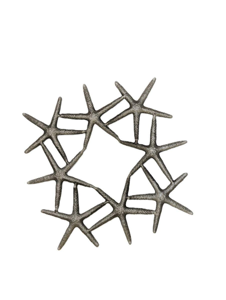 Handmade Finger Starfish Pewter Trivet Kitchen Decor Inspired by Nature