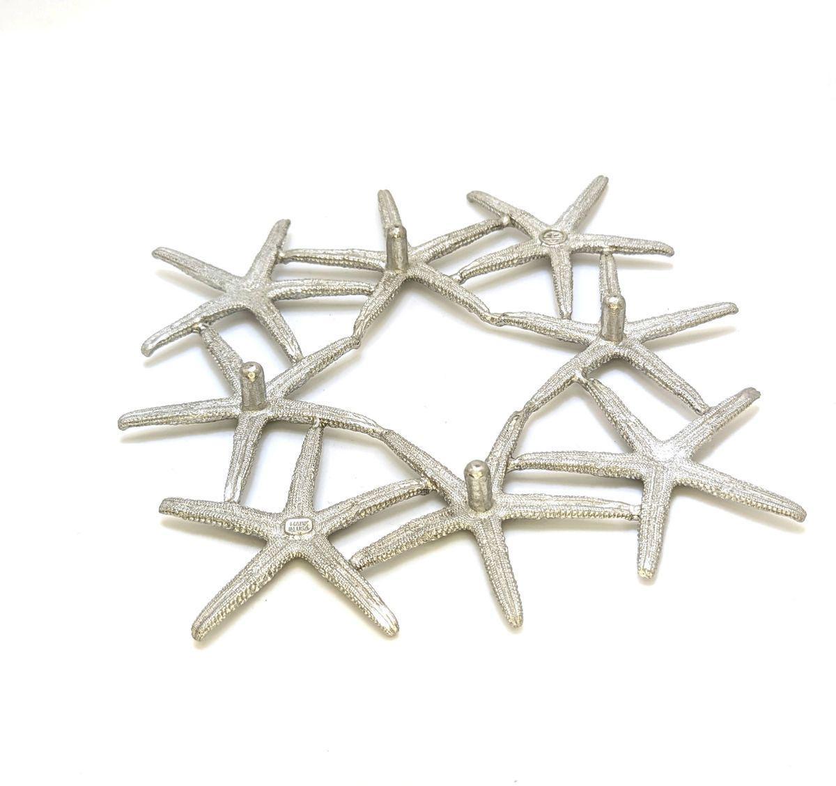 Handmade Finger Starfish Pewter Trivet Kitchen Decor Inspired by Nature