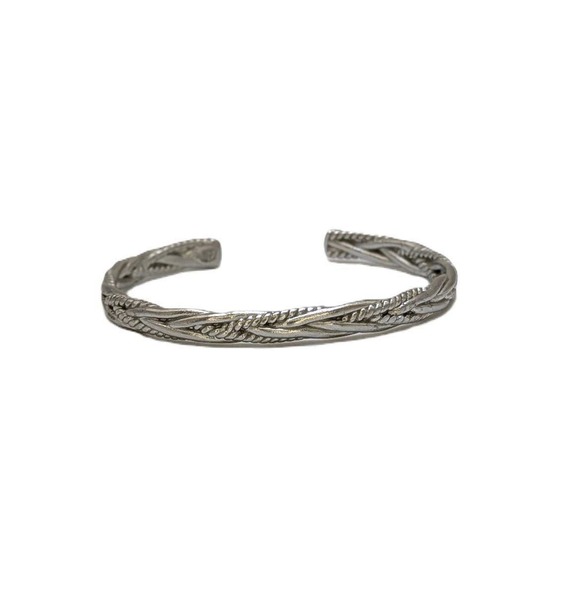 Intertwined Classic Unisex Pewter Cuff Bracelet, Handmade Jewelry