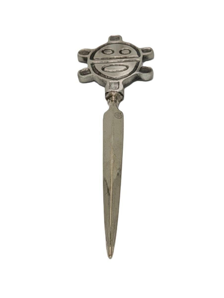 Handcrafted Pewter Taino Sun Petroglyph Letter Opener, Caribbean Indigenous Art Desk Decor
