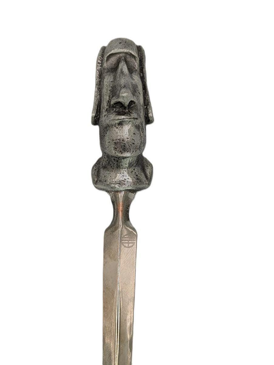Handcrafted Pewter Moai Easter Island Head Letter Opener, Ancient Mystery Desk Decor Collectible