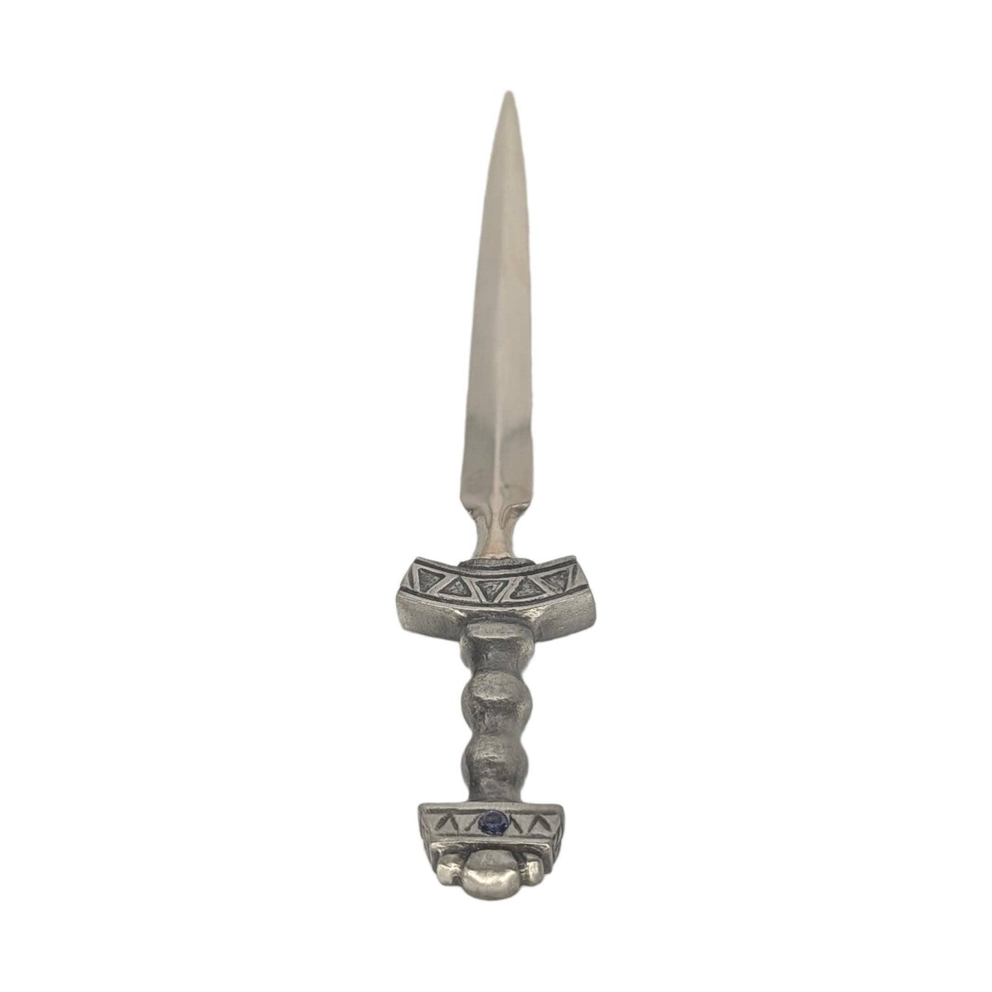 Handcrafted Viking Sword Replica Pewter Letter Opener, Medieval Style Desk Decor