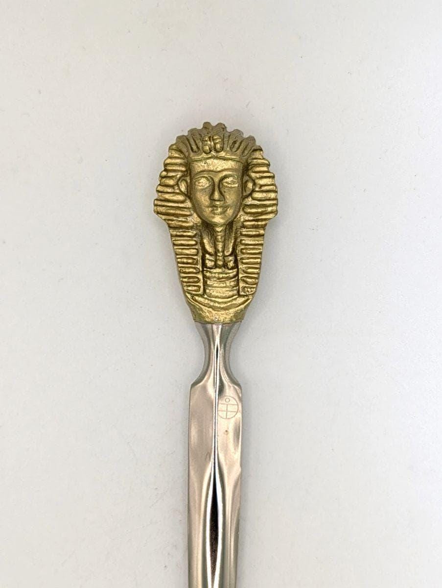 Handcrafted Pewter Tutankhamun Death Mask Letter Opener, Ancient Egypt Desk Decor