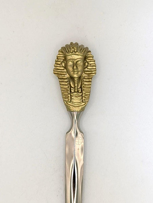 Handcrafted Pewter Tutankhamun Death Mask Letter Opener, Ancient Egypt Desk Decor