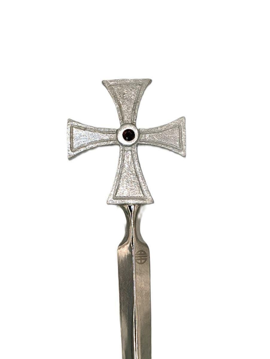 Handcrafted Pewter Templar Rross Letter Opener, Medieval History Desk Decor