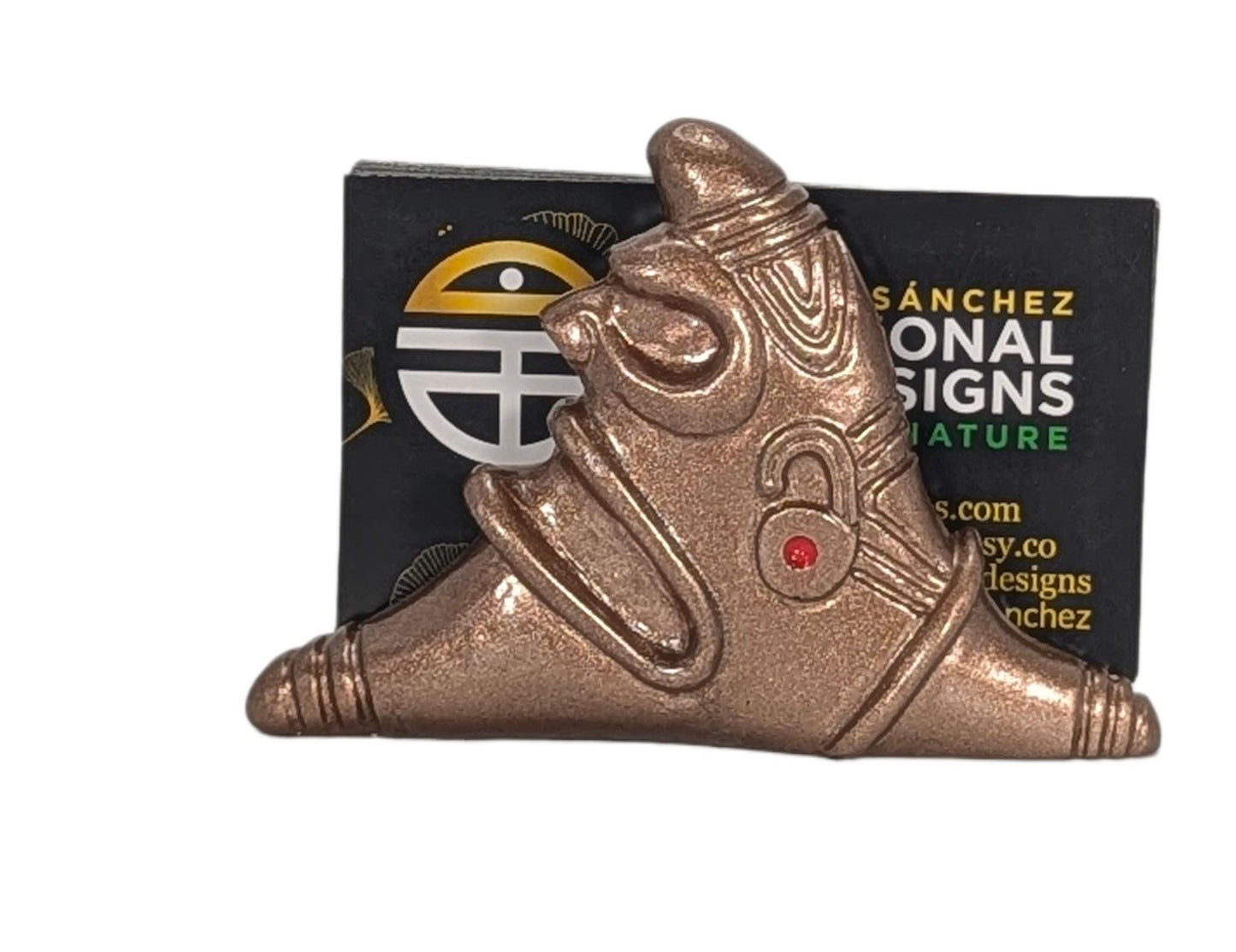 Handcrafted Taino Trigonolito Three-Pointed Stone Business Card Holder, Desk Decor