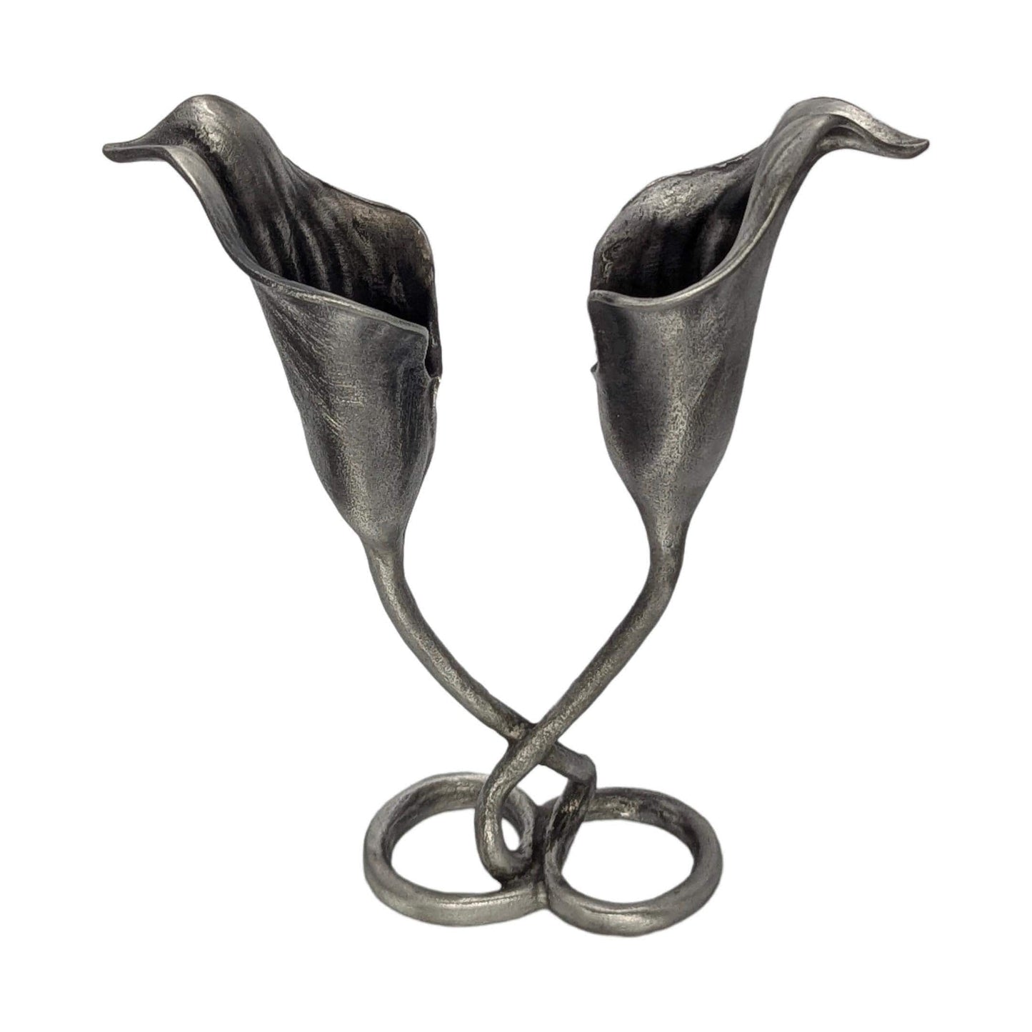 Handcrafted Lead-Free Pewter Calla Lily Taper Candle Holder, Nature-Inspired Elegance for Your Home