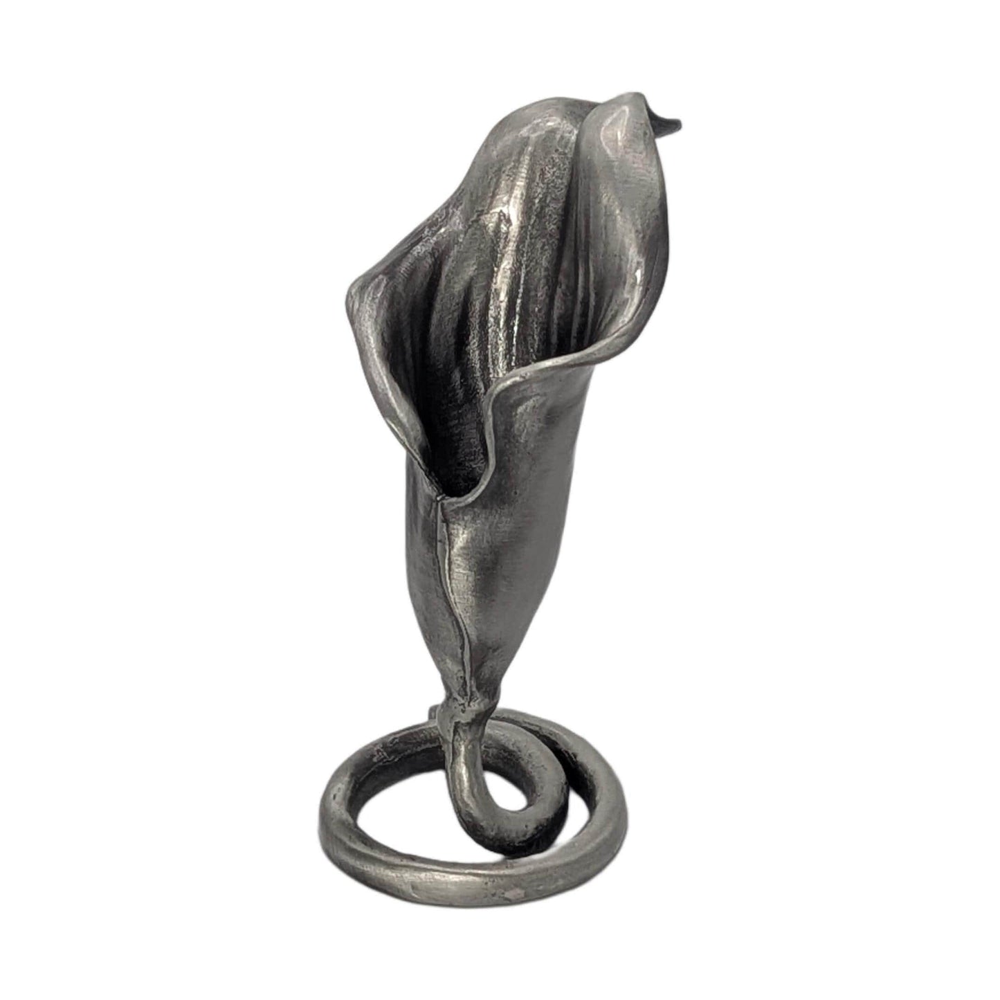 Handcrafted Lead-Free Pewter Calla Lily Taper Candle Holder, Nature-Inspired Elegance for Your Home
