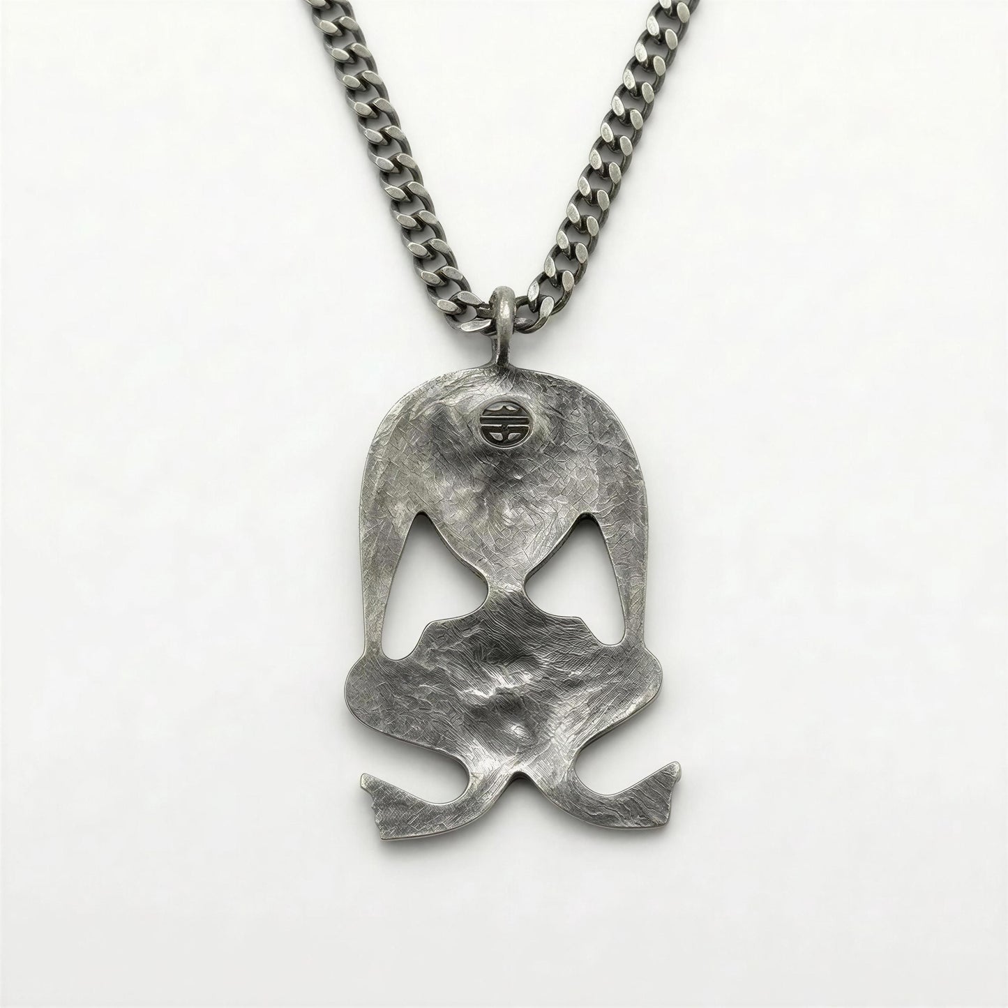 Pewter Taino Atabey Mother Goddess Pendant, Caribbean Cultural Jewelry, Garnet Accents