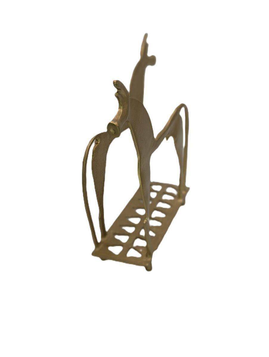 Handcrafted Lead-Free Pewter 8th Century Greek Horse Napkin & Letter Holder, Historical Table Decor
