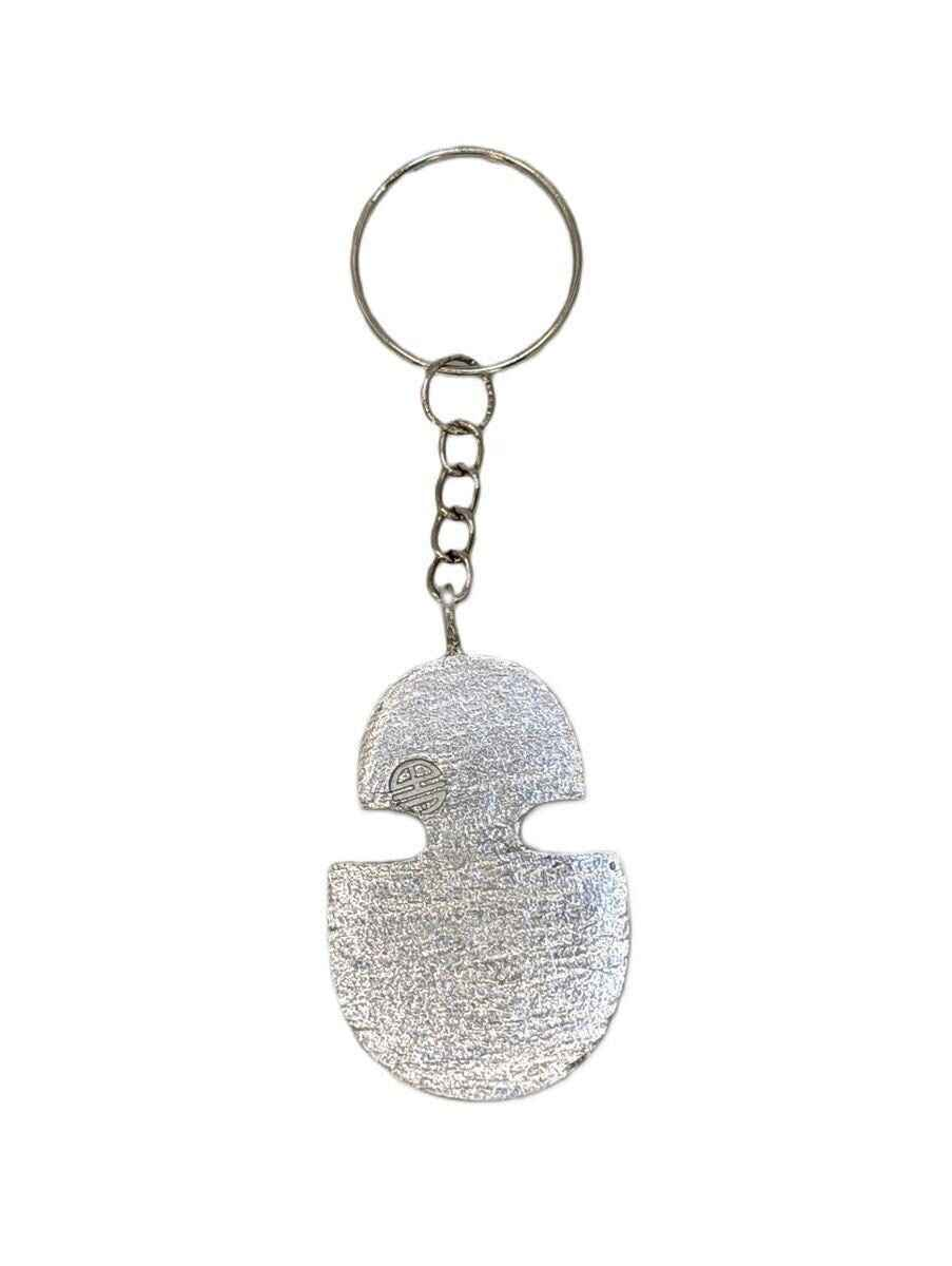 Handmade Taino Heritage Water & Sun Petroglyphs Pewter Keychain, Caribbean Heritage Gift
