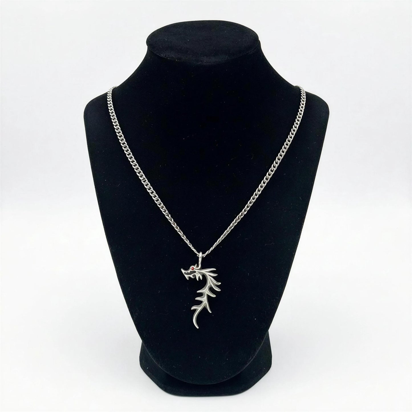 Hand Cast Mythical Dragon Pendant, 3.5 mm Cuban Links Chain