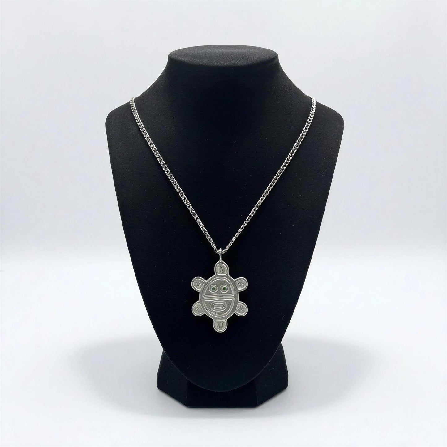 Artisan Sun Symbol Petroglyph Pendant, 3.5 mm Cuban Links Chain
