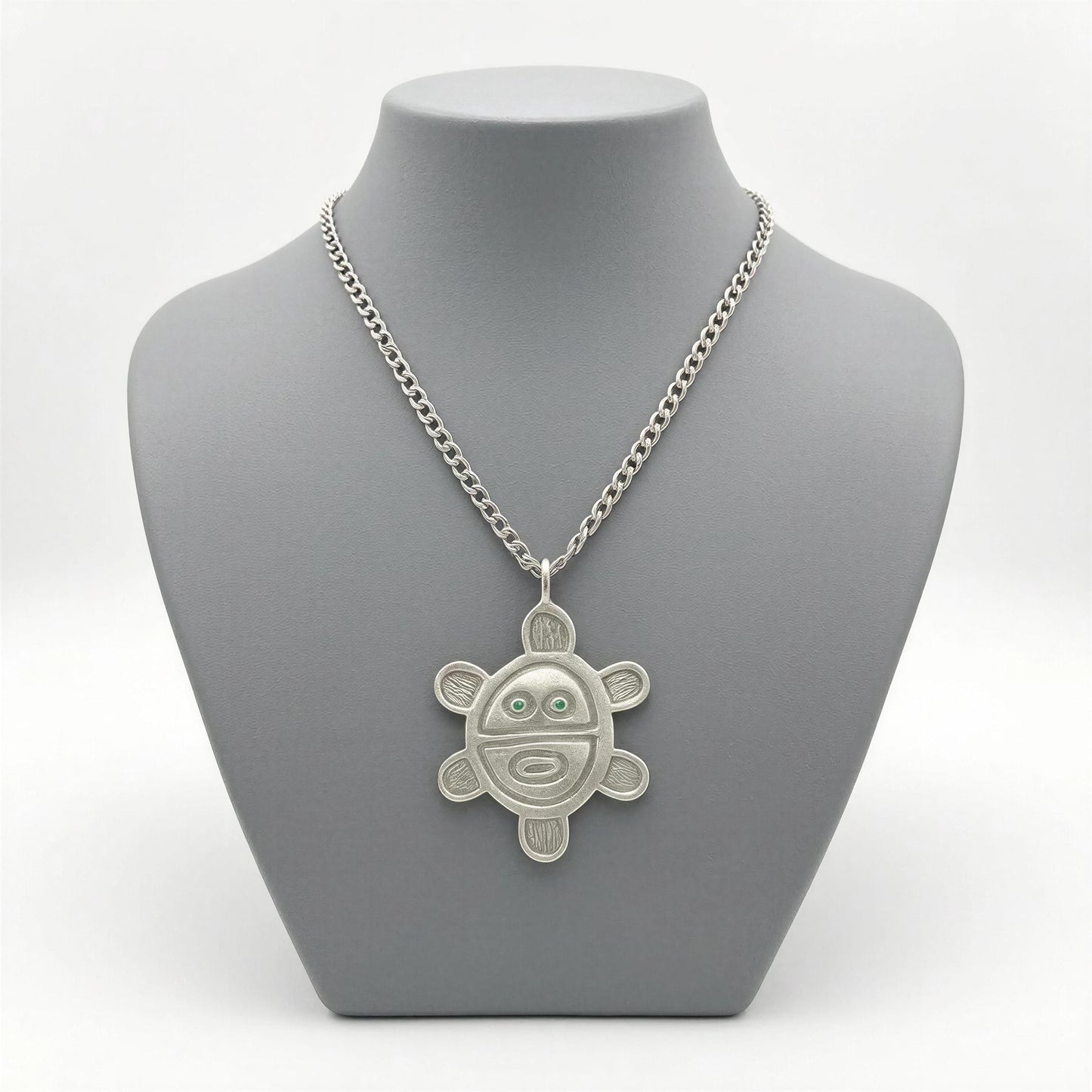 Artisan Sun Symbol Petroglyph Pendant, 3.5 mm Cuban Links Chain
