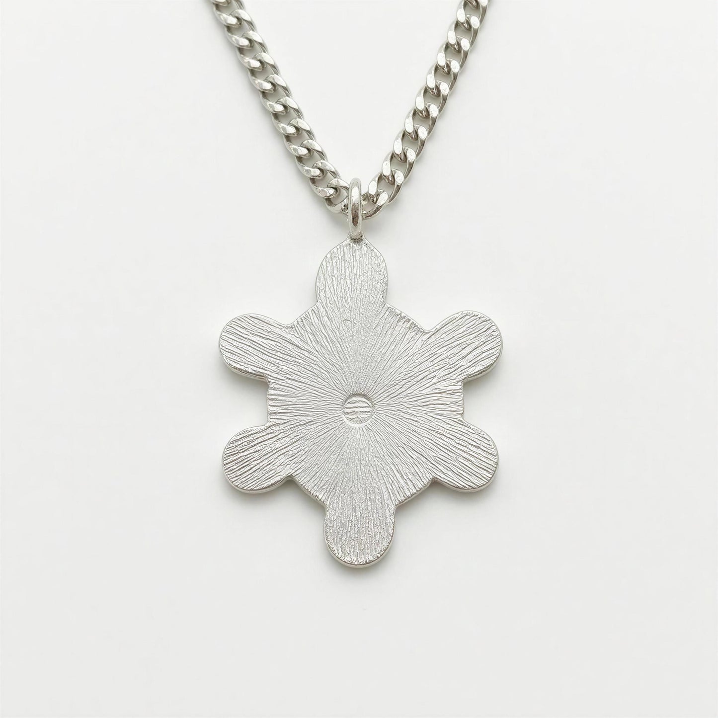 Artisan Sun Symbol Petroglyph Pendant, 3.5 mm Cuban Links Chain