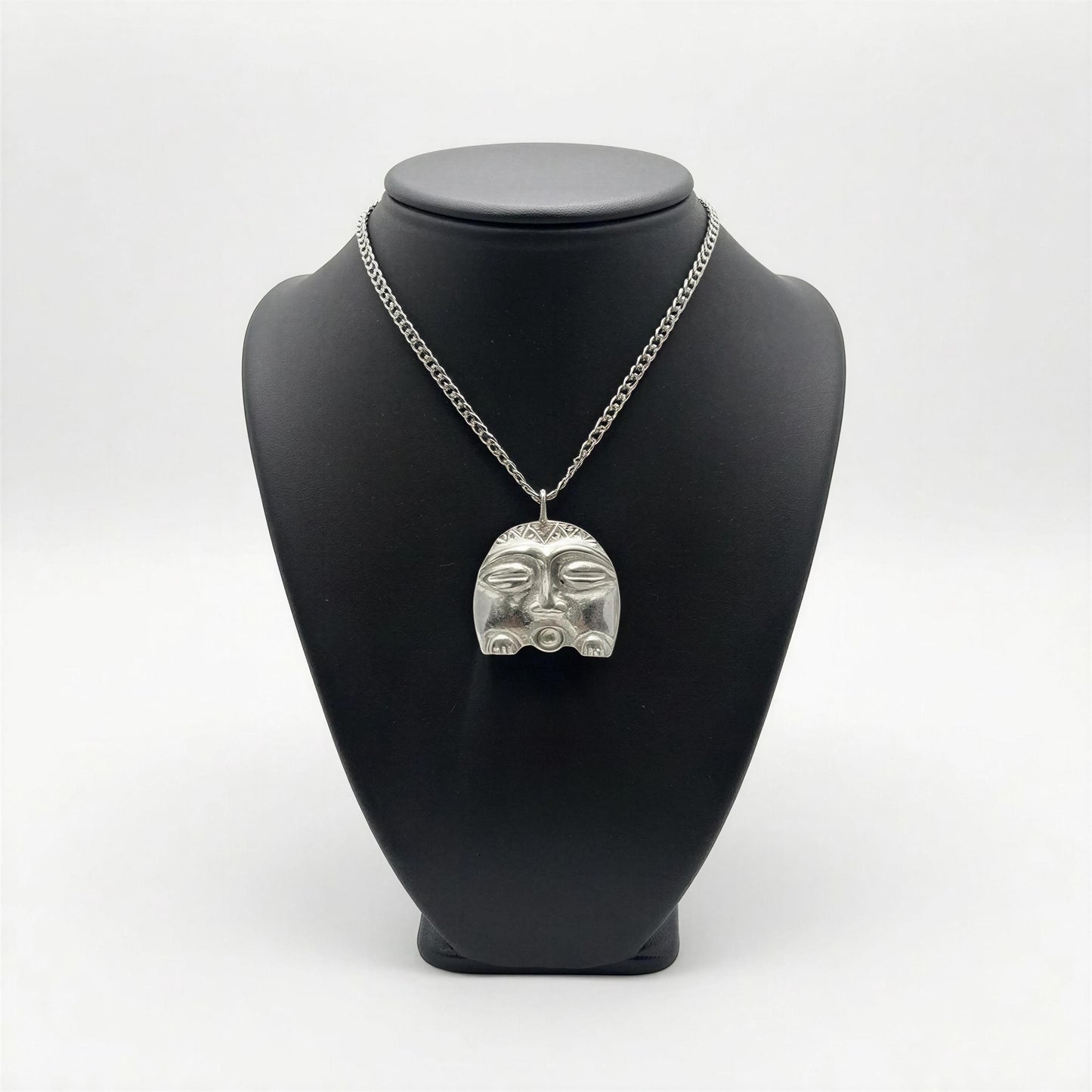 Pewter Taino Diosa Luna Moon Goddess Pendant, Caribbean Cultural Jewelry