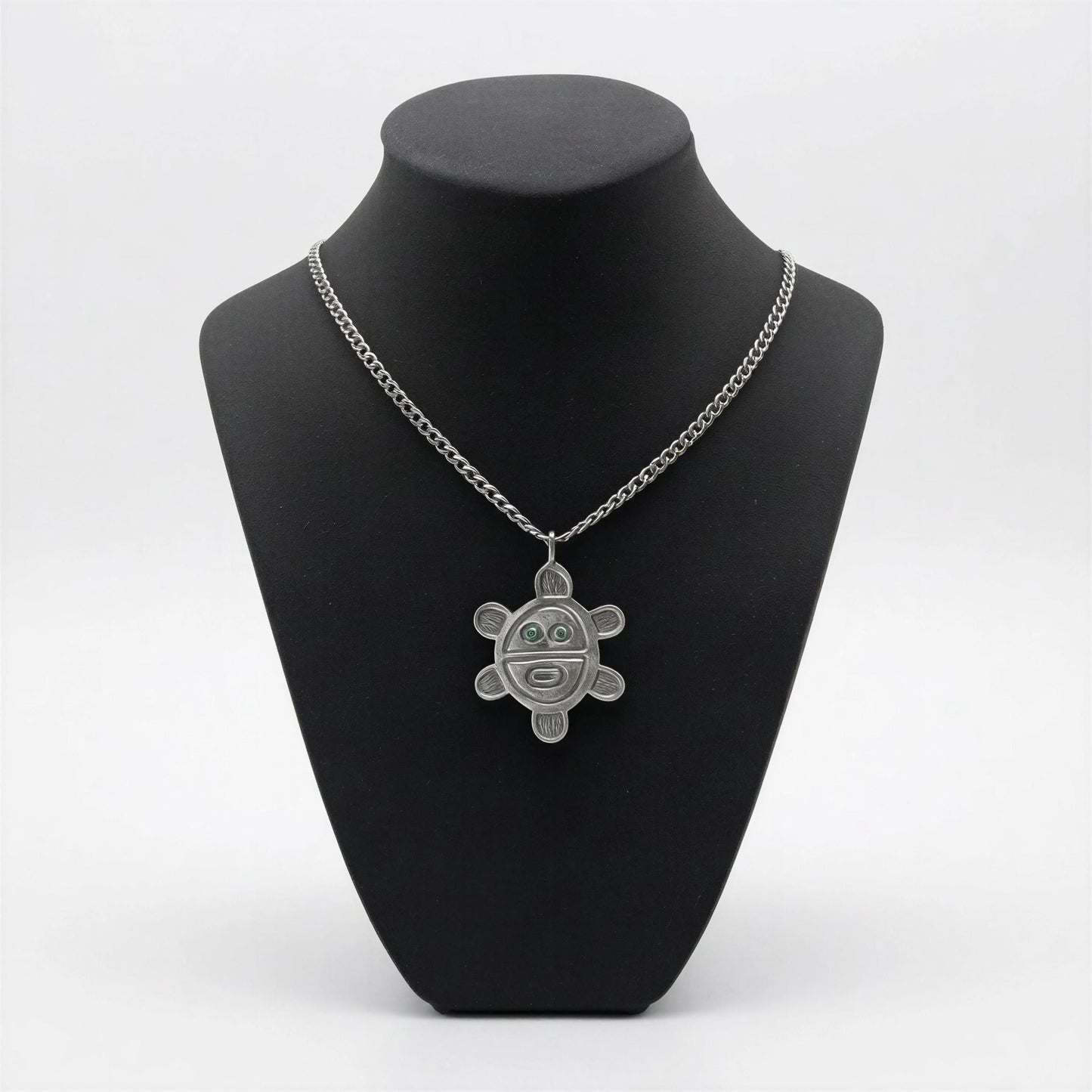 Artisan Sun Symbol Petroglyph Pendant, 3.5 mm Cuban Links Chain
