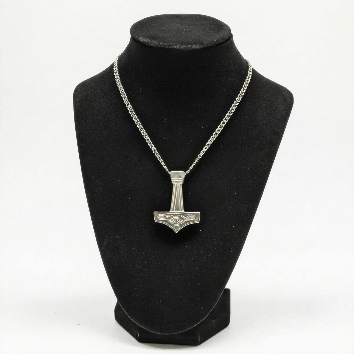 Handcrafted Viking Thor Hammer Pendant on 3.5mm Cuban Links Chain, Unleash the Power of the Gods