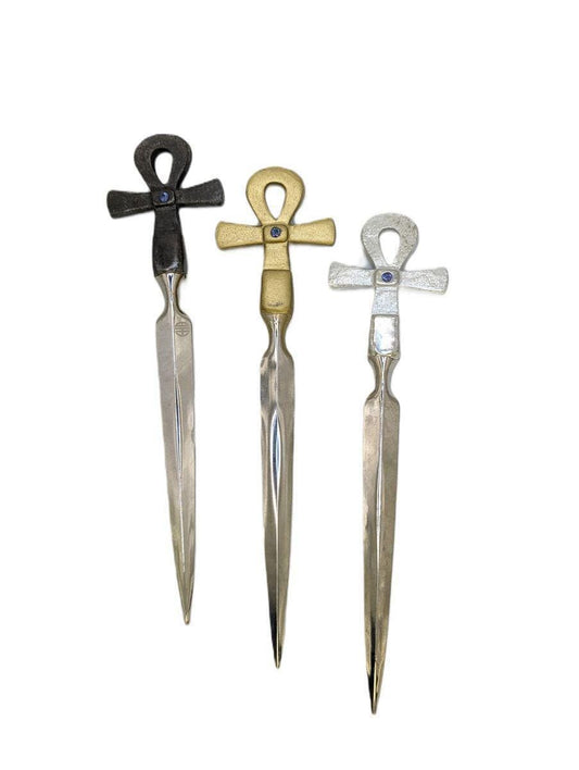 Ankh (Egyptian Key of Life) Pewter Letter Opener, Ancient Egypt Desk Decor