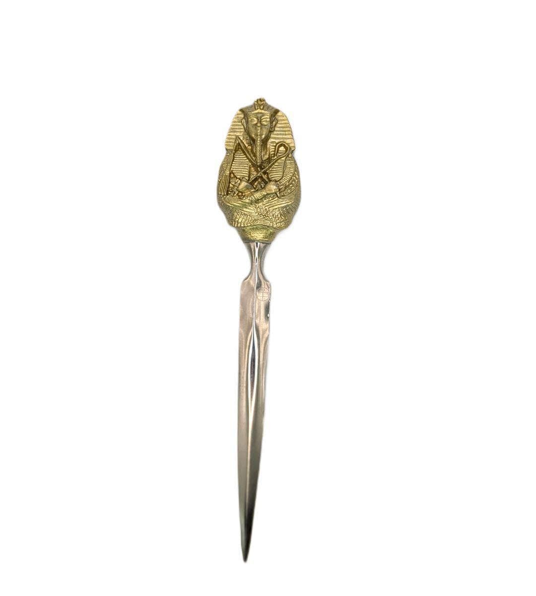 Handcrafted Pewter Tutankhamun Pharaoh Letter Opener, Ancient Egypt Desk Decor