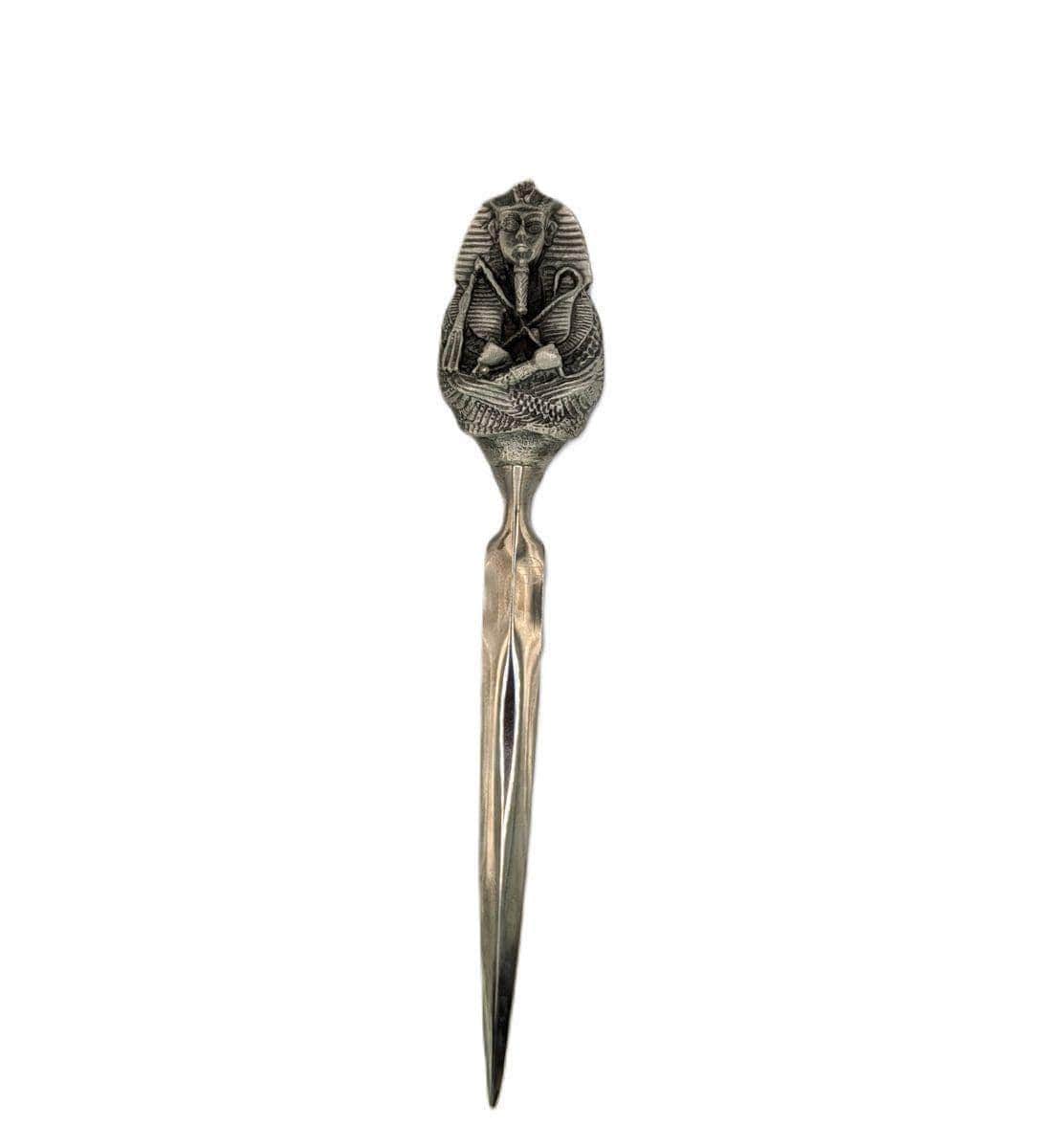 Handcrafted Pewter Tutankhamun Pharaoh Letter Opener, Ancient Egypt Desk Decor