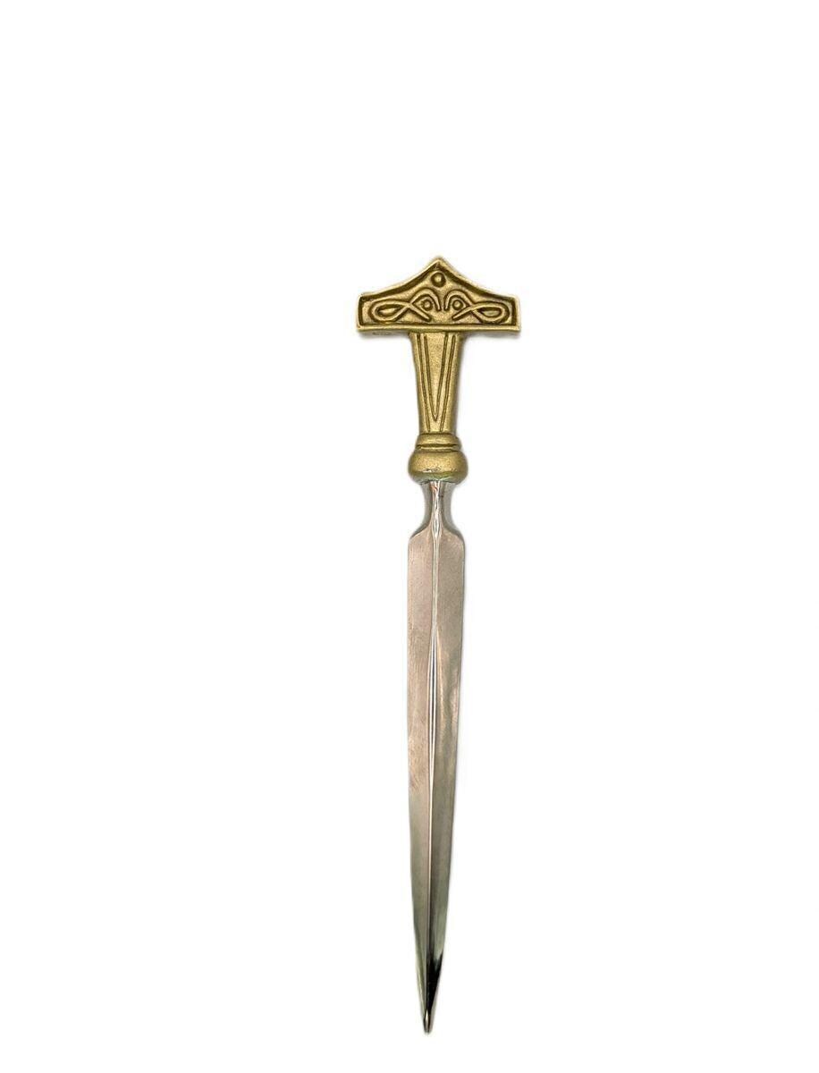 Handcrafted Pewter Thor Hammer Mjölnir Letter Opener, Norse Enthusiast Gift