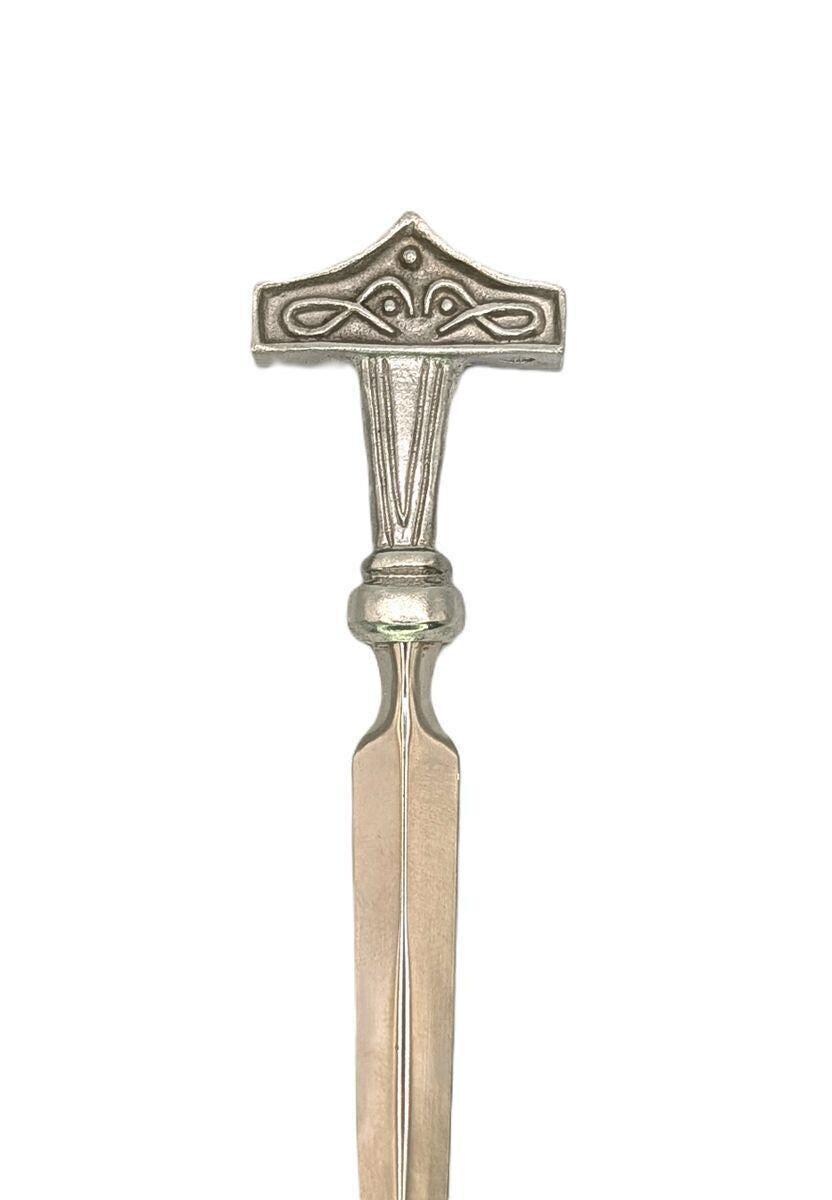 Handcrafted Pewter Thor Hammer Mjölnir Letter Opener, Norse Enthusiast Gift