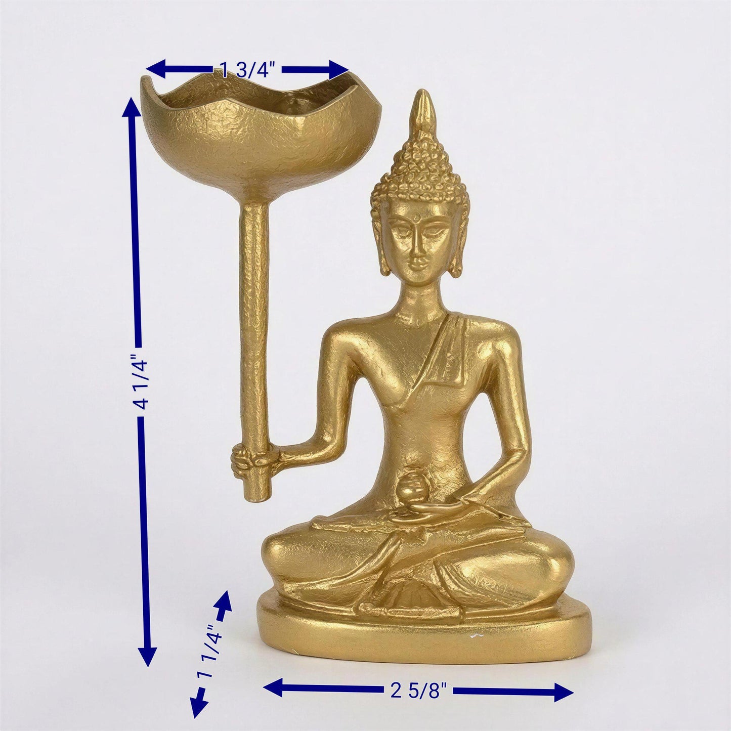 Handcrafted Pewter Medicine Buddha Candle Holder, Zen Decor
