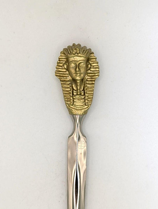 Handcrafted Pewter Tutankhamun Death Mask Letter Opener, Ancient Egypt Desk Decor