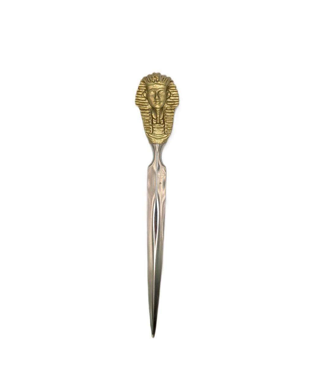 Handcrafted Pewter Tutankhamun Death Mask Letter Opener, Ancient Egypt Desk Decor