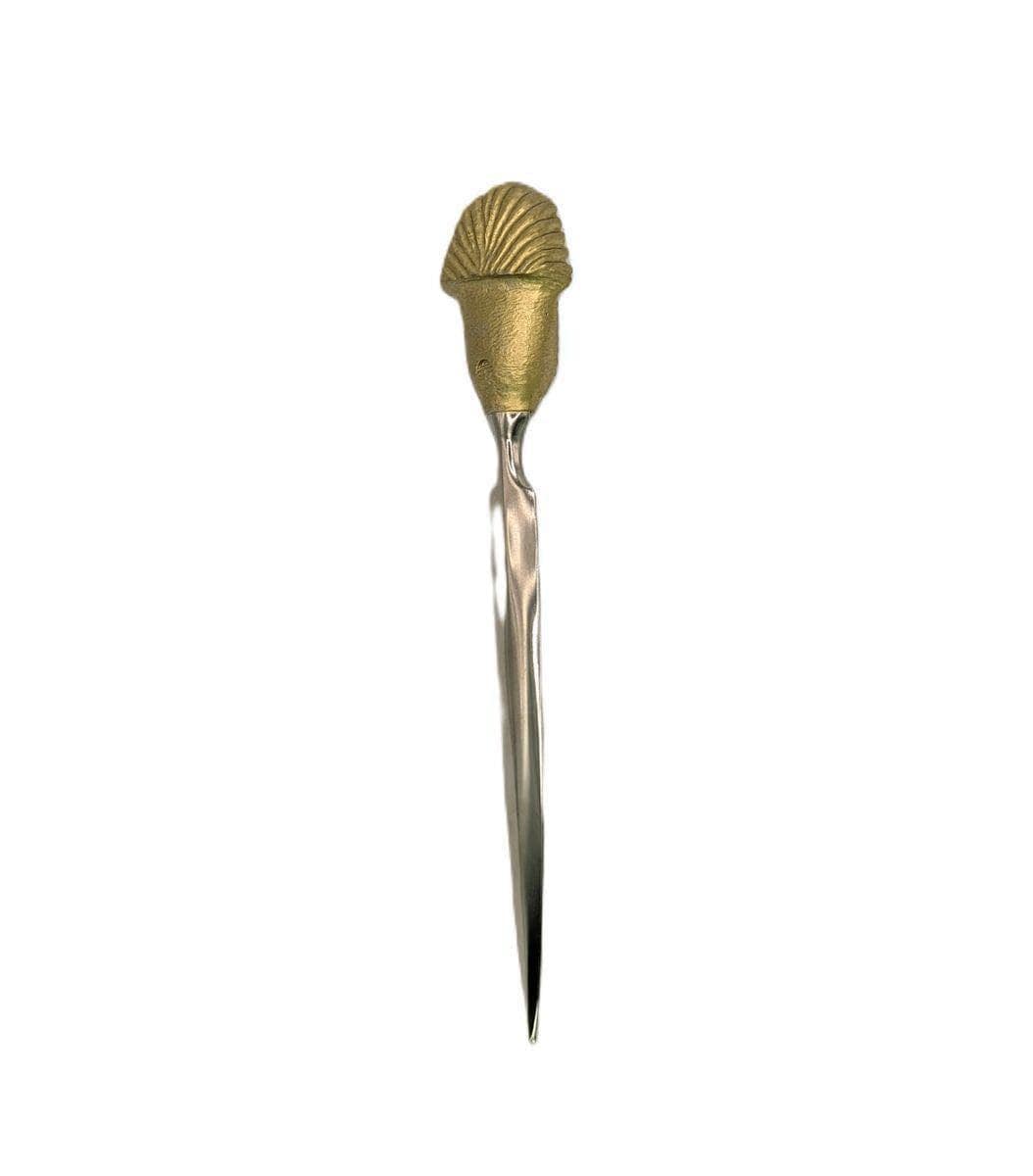Handcrafted Pewter Tutankhamun Death Mask Letter Opener, Ancient Egypt Desk Decor