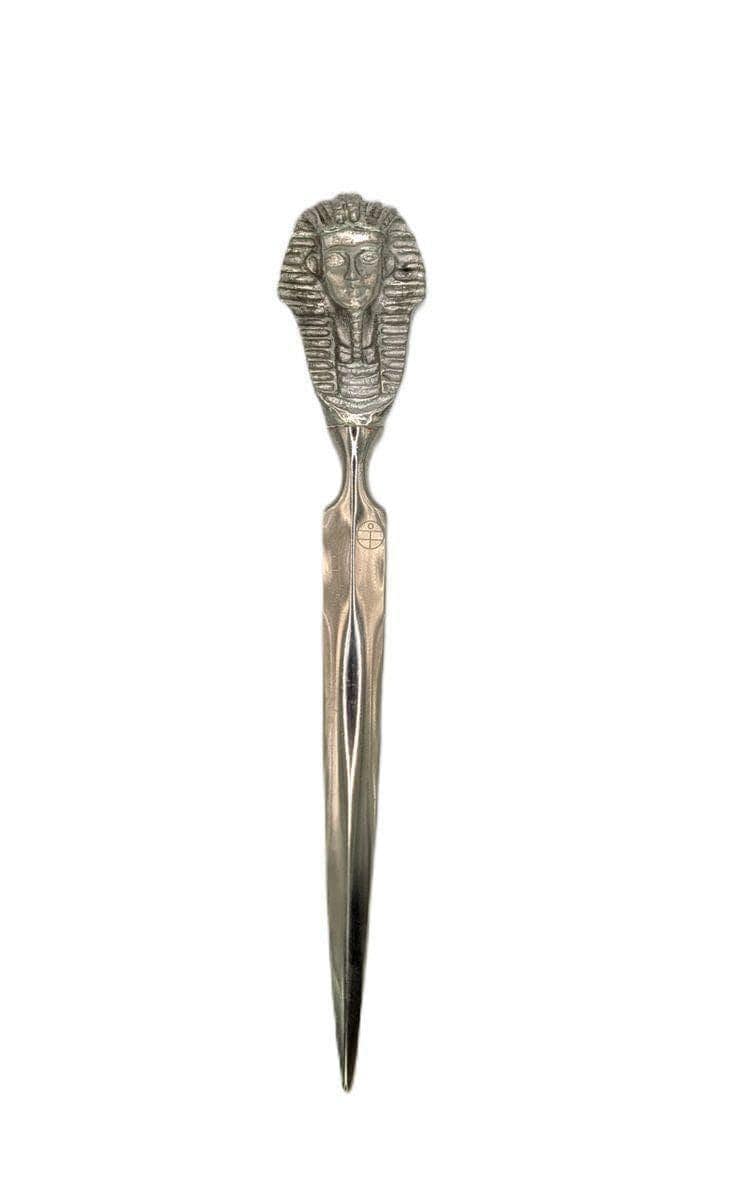 Handcrafted Pewter Tutankhamun Death Mask Letter Opener, Ancient Egypt Desk Decor