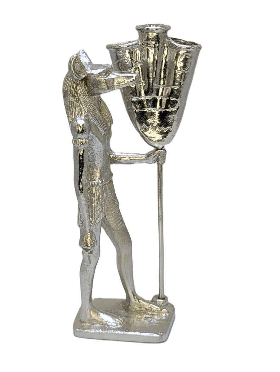 Handcrafted Lead-Free Pewter Anubis Egyptian God Pen Holder, Ancient History, Desk Decor