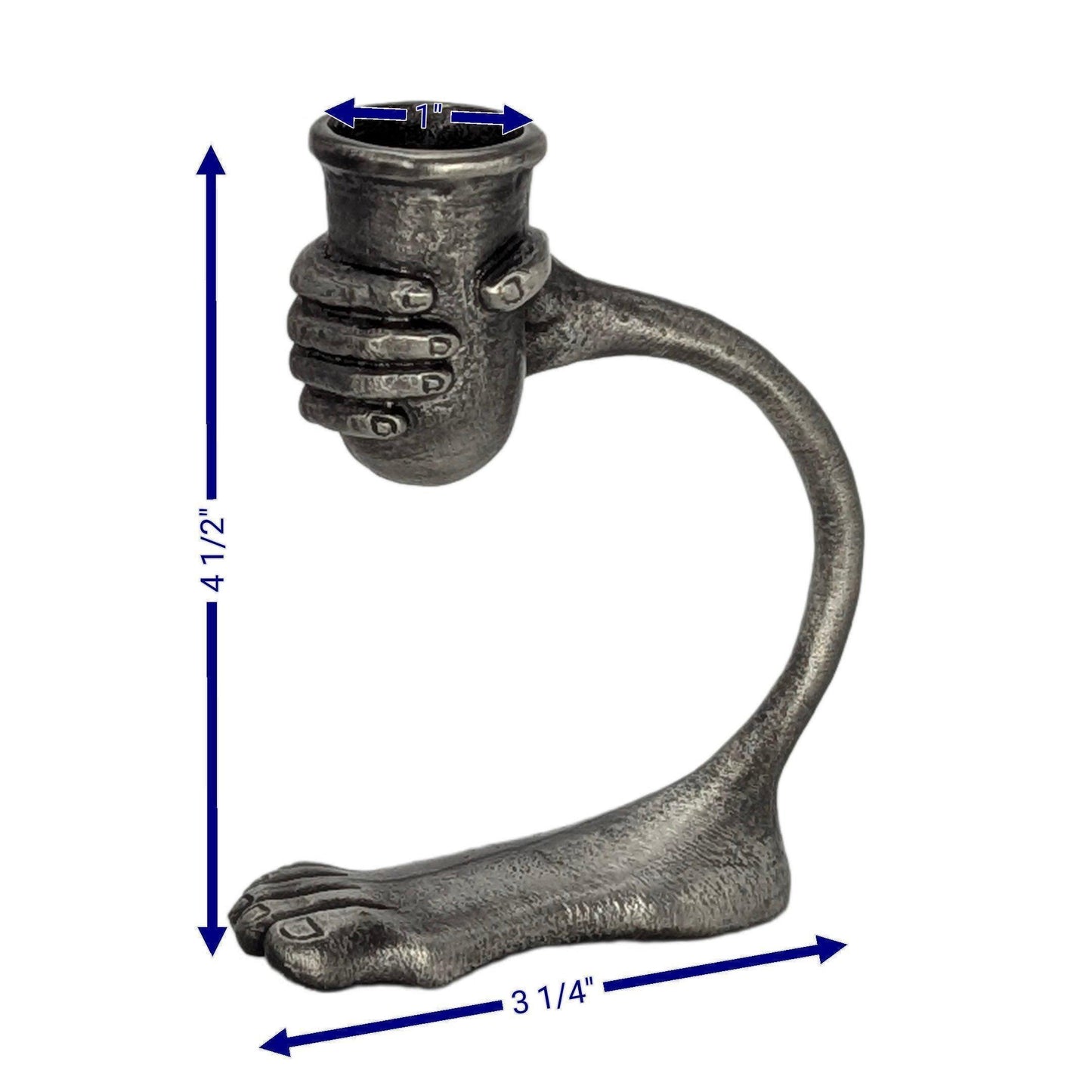Handcrafted Pewter Surrealist Candle Holder, Step into the Light, Decor Sculpture