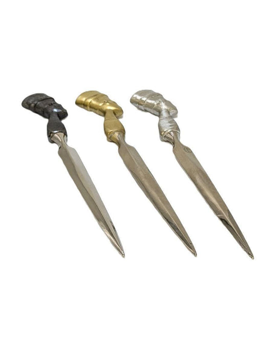 Handcrafted Pewter Nefertiti Letter Opener, Ancient Egyptian Desk Decor, History Lovers Gift