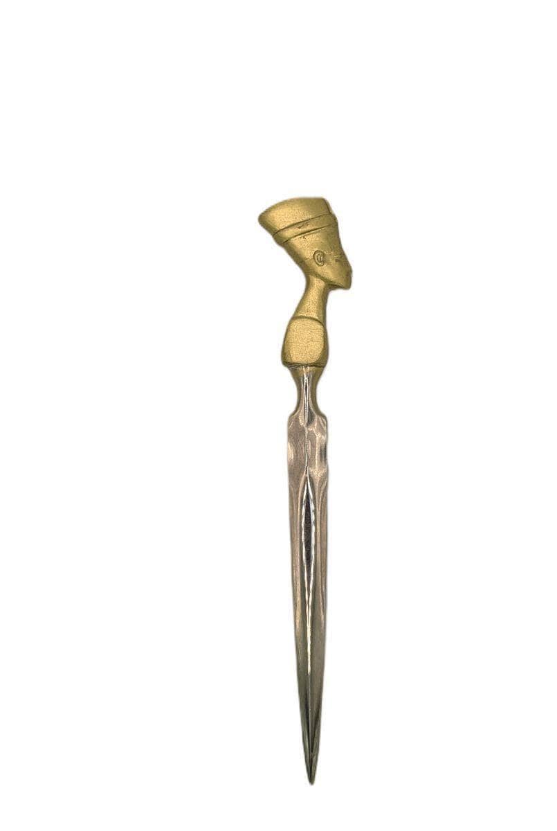 Handcrafted Pewter Nefertiti Letter Opener, Ancient Egyptian Desk Decor, History Lovers Gift